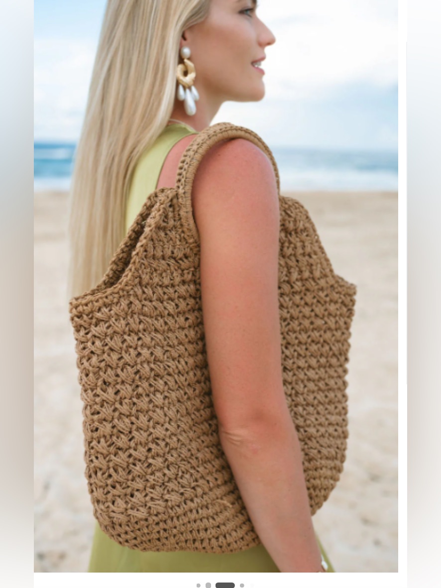 New Woven Straw Tote Bag - Natural Brown